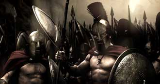 Immagine delle truppe spartane dal film "300"