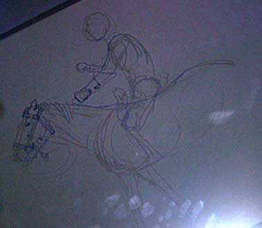 Uno sketch disegnato da Gomez durante l'incontro
