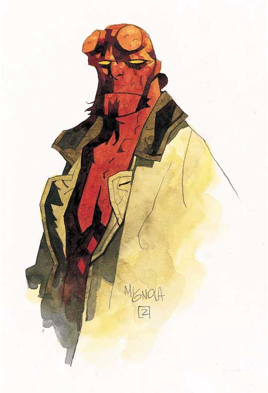 Un'immagine di Hellboy di Mike Mignola